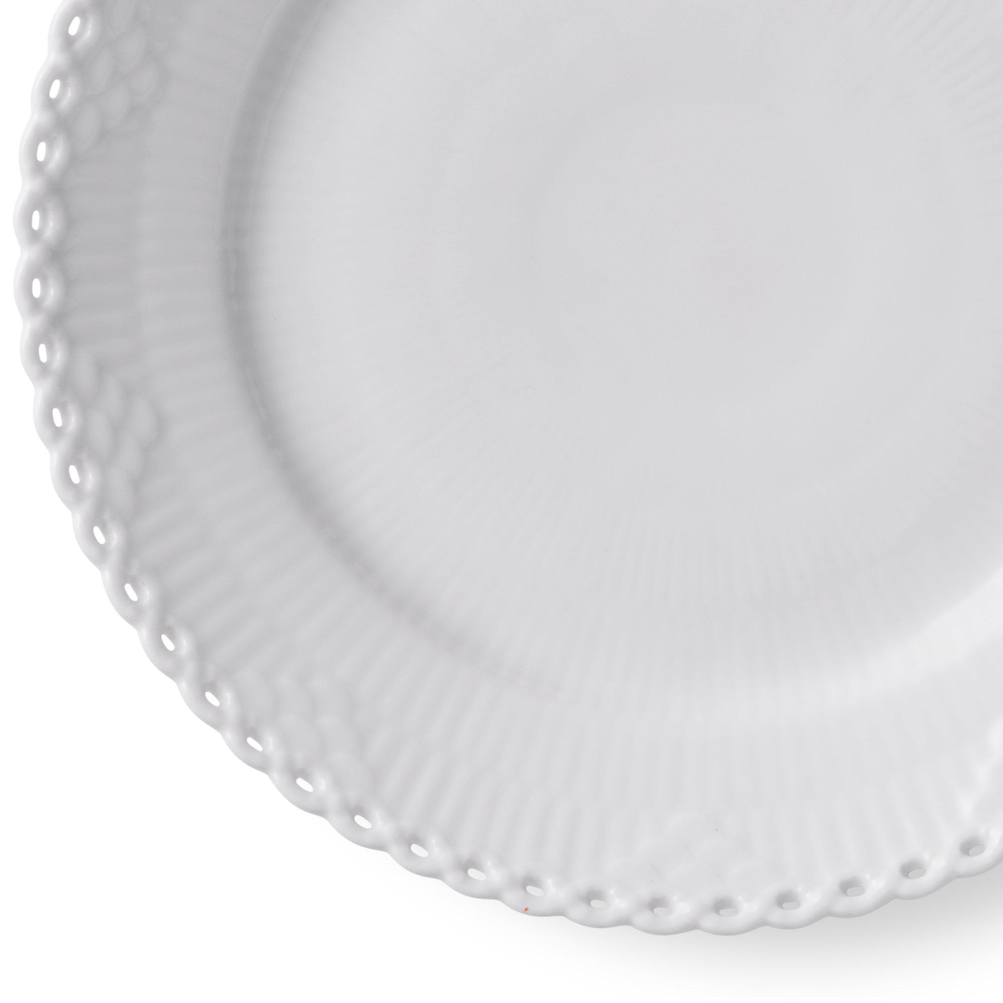 Zoom image of White Fluted Full Lace Plate 19 cm